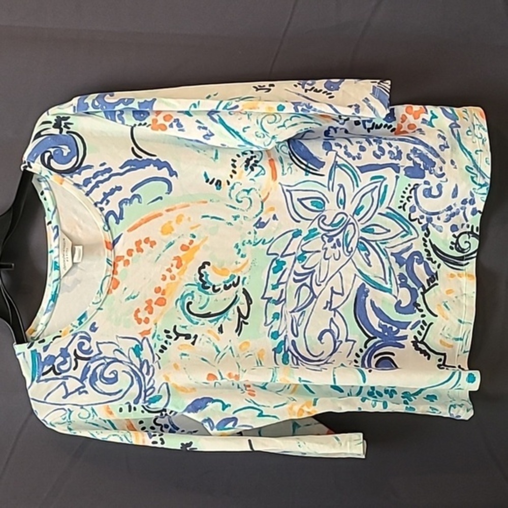 Christopher & Banks Vibrant Swirl Long Sleeve Top